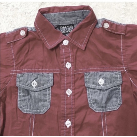 Quad Seven chambray accent/contrast stitch button down shirt 24m - Picture 3 of 5